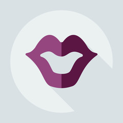 Flat modern design with shadow icons lips