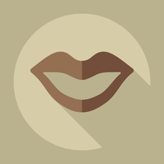 Flat modern design with shadow icons lips