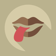Flat modern design with shadow icons lips