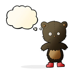 cartoon black bear cub with thought bubble