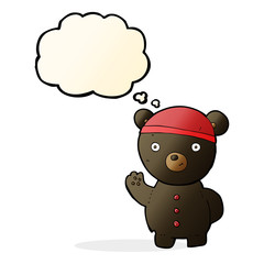 cartoon black bear cub with thought bubble