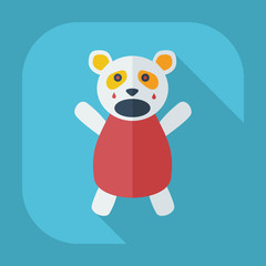 Flat modern design with shadow icons panda crying
