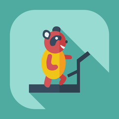 Flat modern design with shadow icons panda athlete