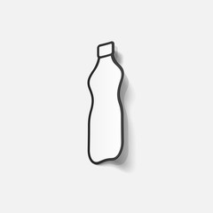 Realistic paper sticker: bottle