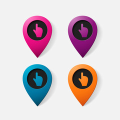 Realistic color pointer: finger up