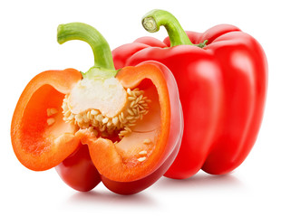 red peppers isolated on the white background