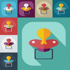 Flat concept, set modern design with shadow soother