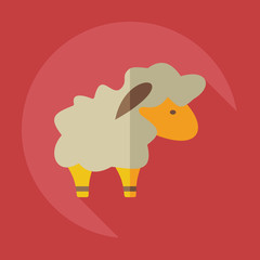 Flat modern design with shadow icons lamb