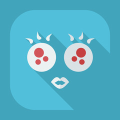 Obraz premium Flat modern design with shadow icons smiley eyelashes