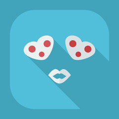 Flat modern design with shadow icons in love