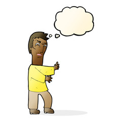 cartoon angry man with thought bubble