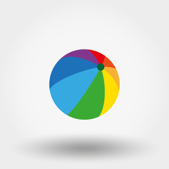 Beach ball. Flat icon.