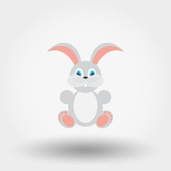 Bunny. Flat icon.