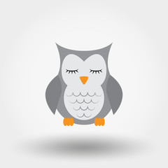 Sleeping owl. Stuffed toy.