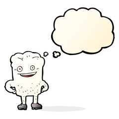 cartoon tooth looking smug with thought bubble