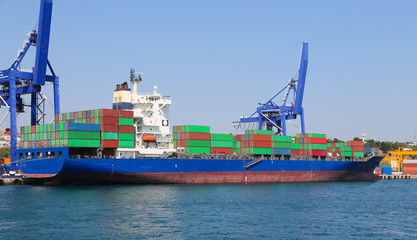Fototapeta premium Container Ship is loading in a port
