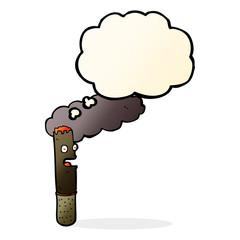 cartoon cigar with thought bubble