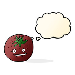 cartoon tomato with thought bubble