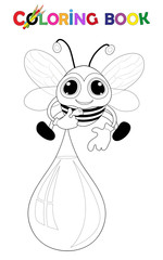 Ausmalbild Biene trägt Honig
Vektor Illustration isoliert auf weiß

