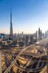 Fototapeta premium Aerial view of Dubai