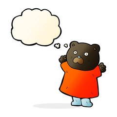 funny cartoon black bear with thought bubble