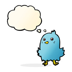 cartoon bird with thought bubble