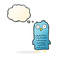 cartoon bird with thought bubble