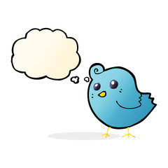 cartoon bird with thought bubble