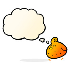 cartoon bird with thought bubble