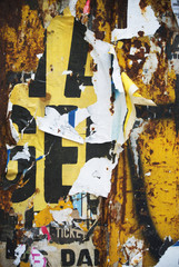 Fototapeta premium Random background collage paper typography texture on wall
