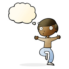 cartoon startled man with thought bubble