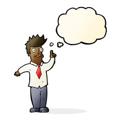 cartoon man with idea with thought bubble