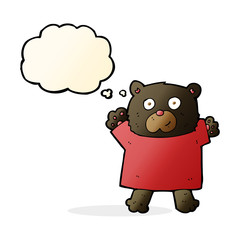 cartoon cute black bear with thought bubble