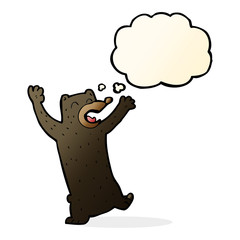 cartoon black bear with thought bubble