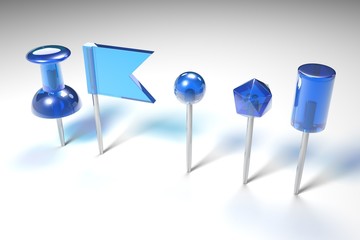 Cool Blue 3D Pins