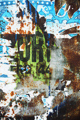 Random background collage paper typography texture on wall