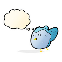 cartoon bird with thought bubble