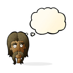 cartoon man with long mustache with thought bubble