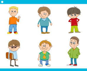 kid boys characters cartoon set