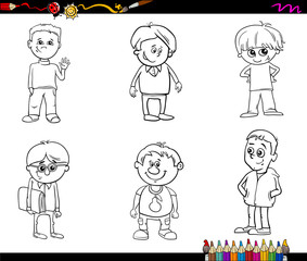 kid boys set coloring book