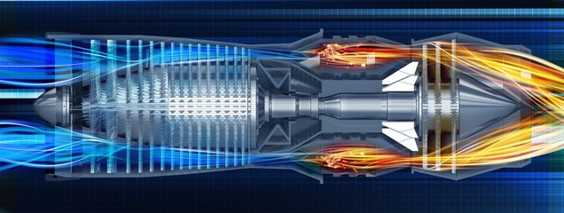 Jet Turbine Profile Illustration