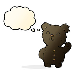 cartoon black bear with thought bubble