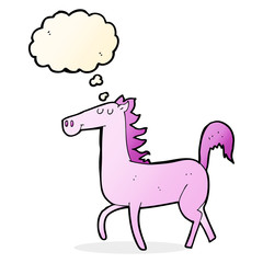 cartoon horse with thought bubble