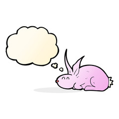 cartoon rabbit with thought bubble
