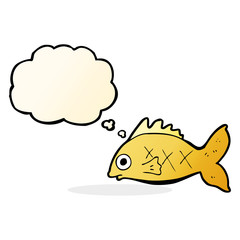 cartoon fish with thought bubble