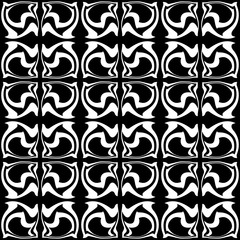 Seamless abstract background, black monochrome pattern.