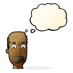cartoon annnoyed old man with thought bubble
