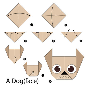 step by step instructions how to make origami dog.