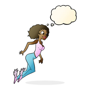 recommend clip art: cartoon flying woman with thought bubble