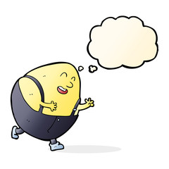 cartoon humpty dumpty egg character with thought bubble
